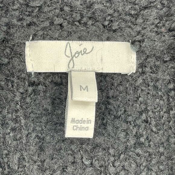 Joie Solome Fuzzy Teddy Wool Blend Shawl Collar Cardigan Sweater Black Medium - Picture 5 of 6